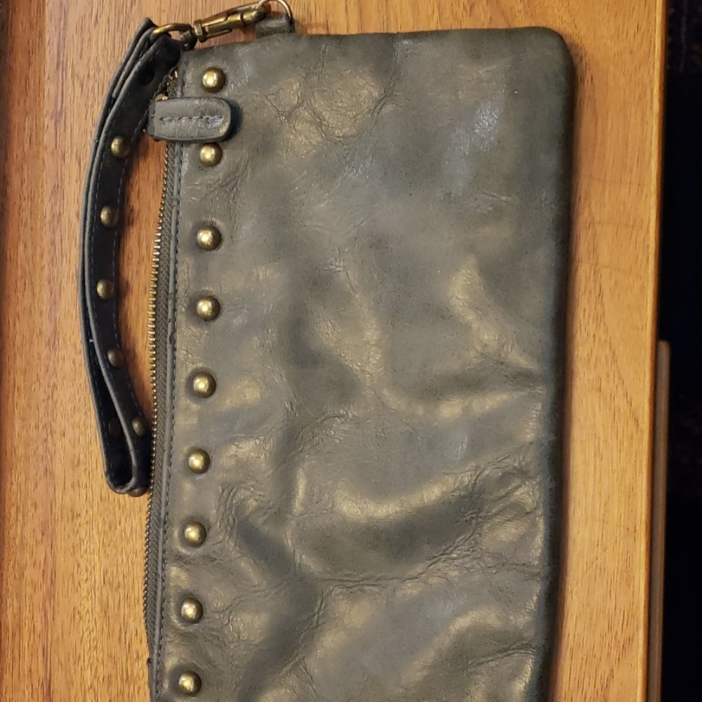 Shiraleah Gold Studded Brown Wristlet